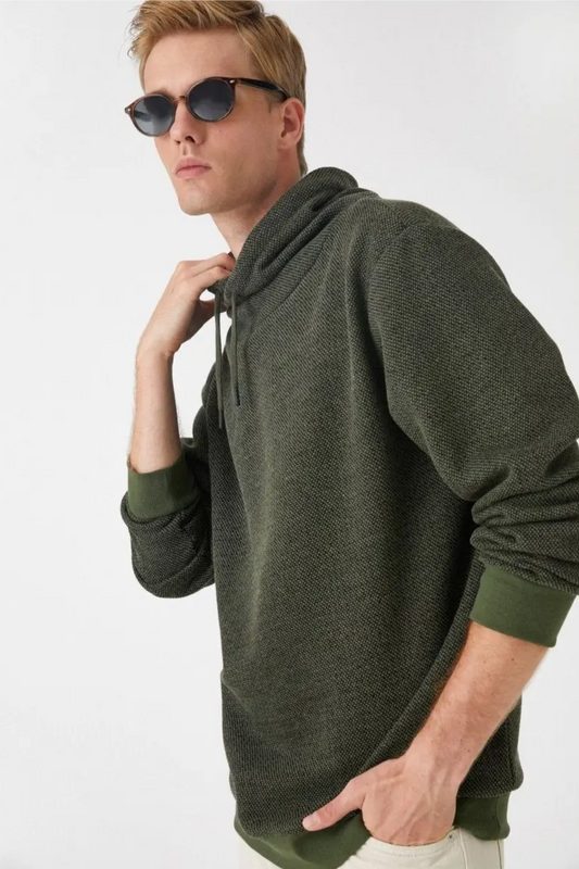 Koton Funnel Neck Sweatshirt in Green