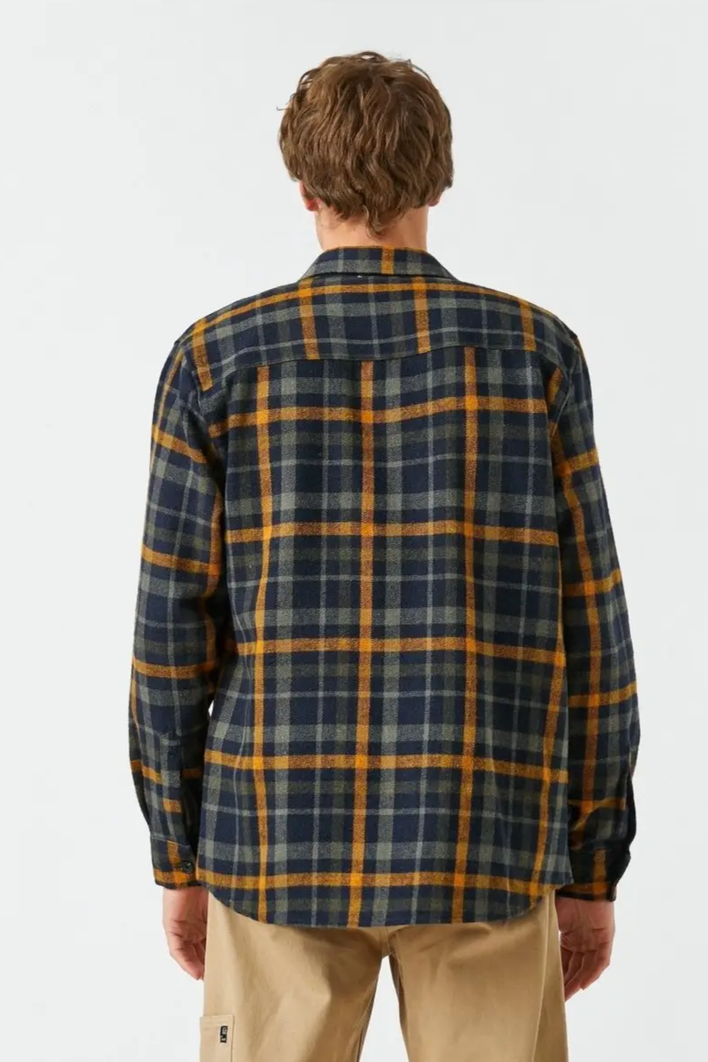 Koton Plaid Heavy Flannel Shirt in Navy