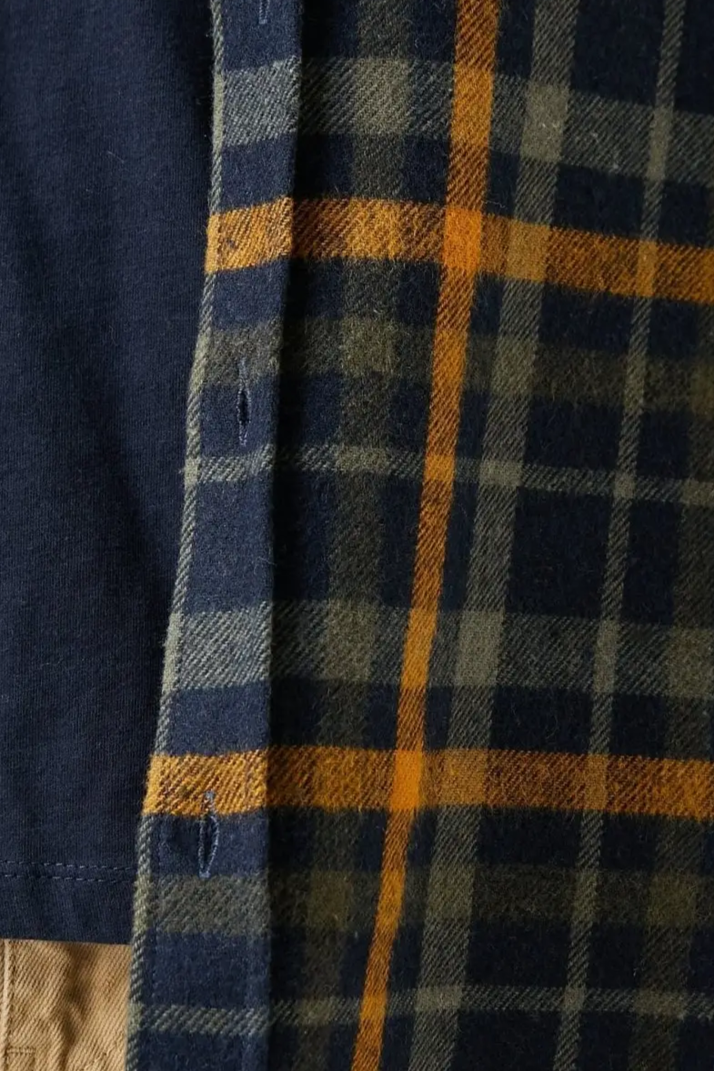 Koton Plaid Heavy Flannel Shirt in Navy