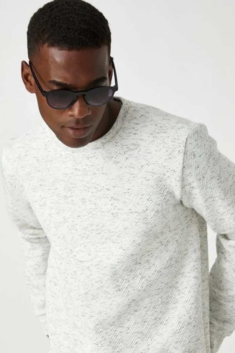 Koton Crew Neck Sweatshirt in White