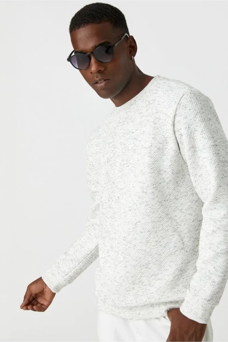 Koton Crew Neck Sweatshirt in White