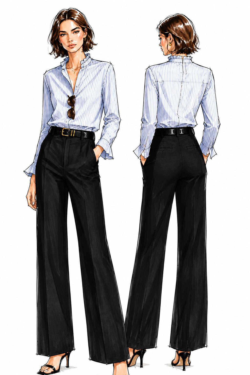 Precommande : blouse à col à volants
