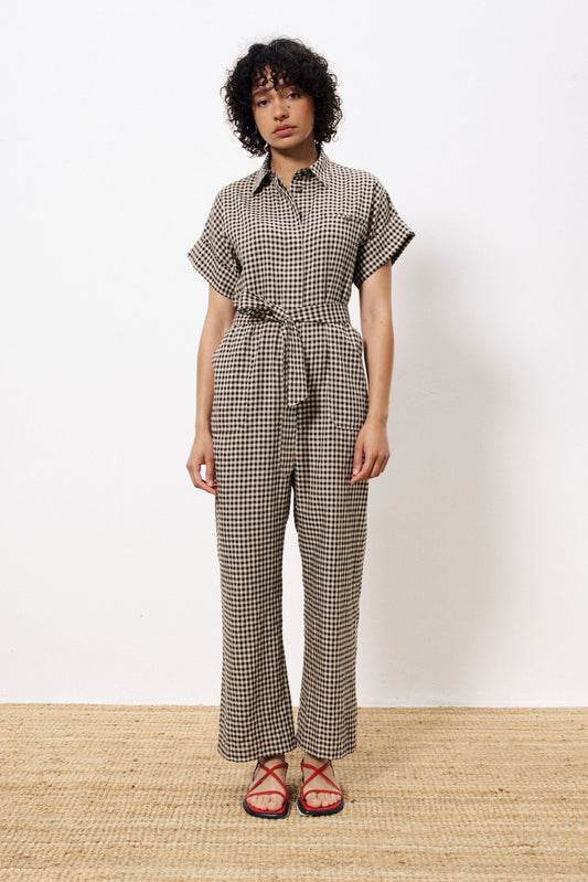 Elfie Gingham Print Jumpsuit