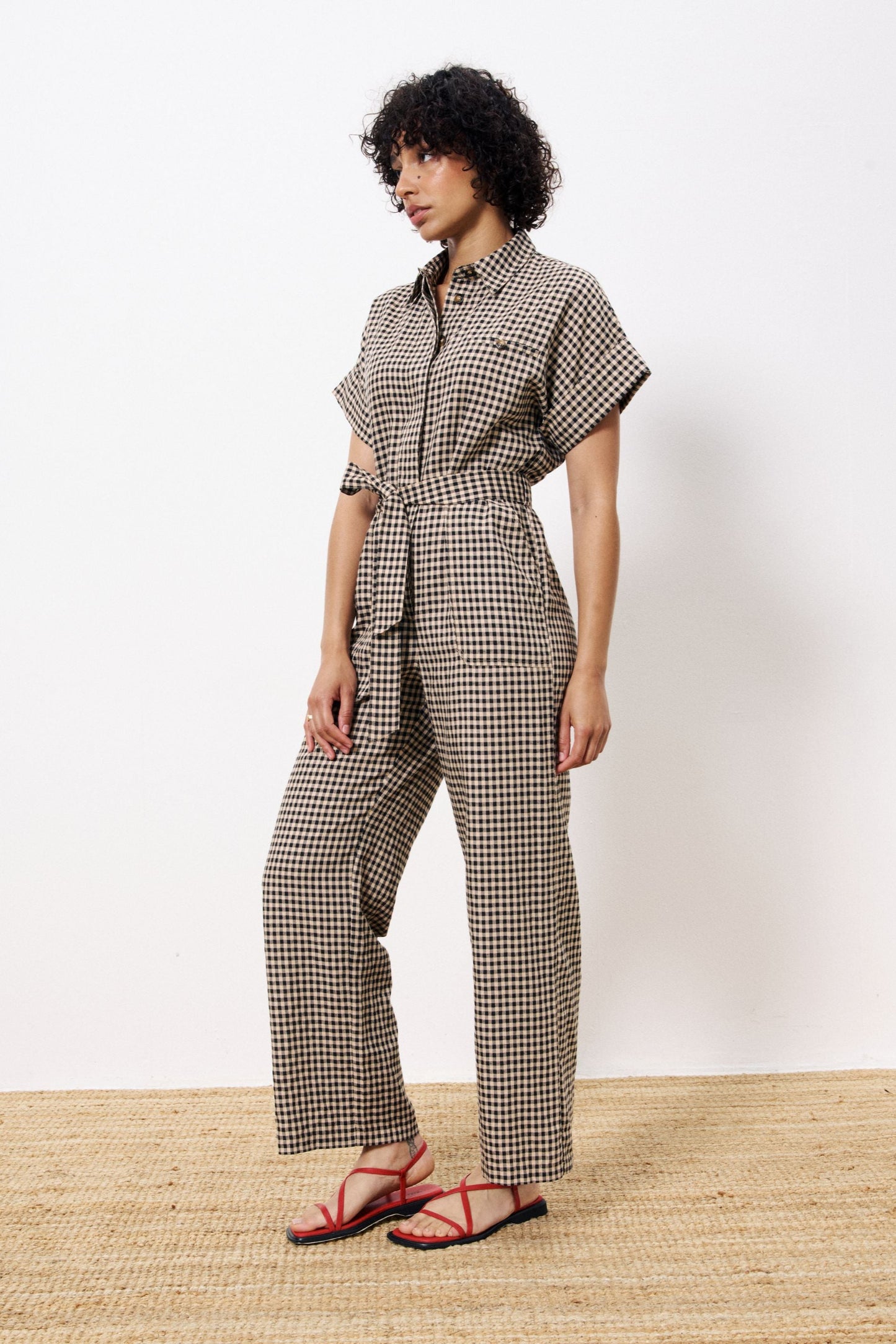 Elfie Gingham Print Jumpsuit