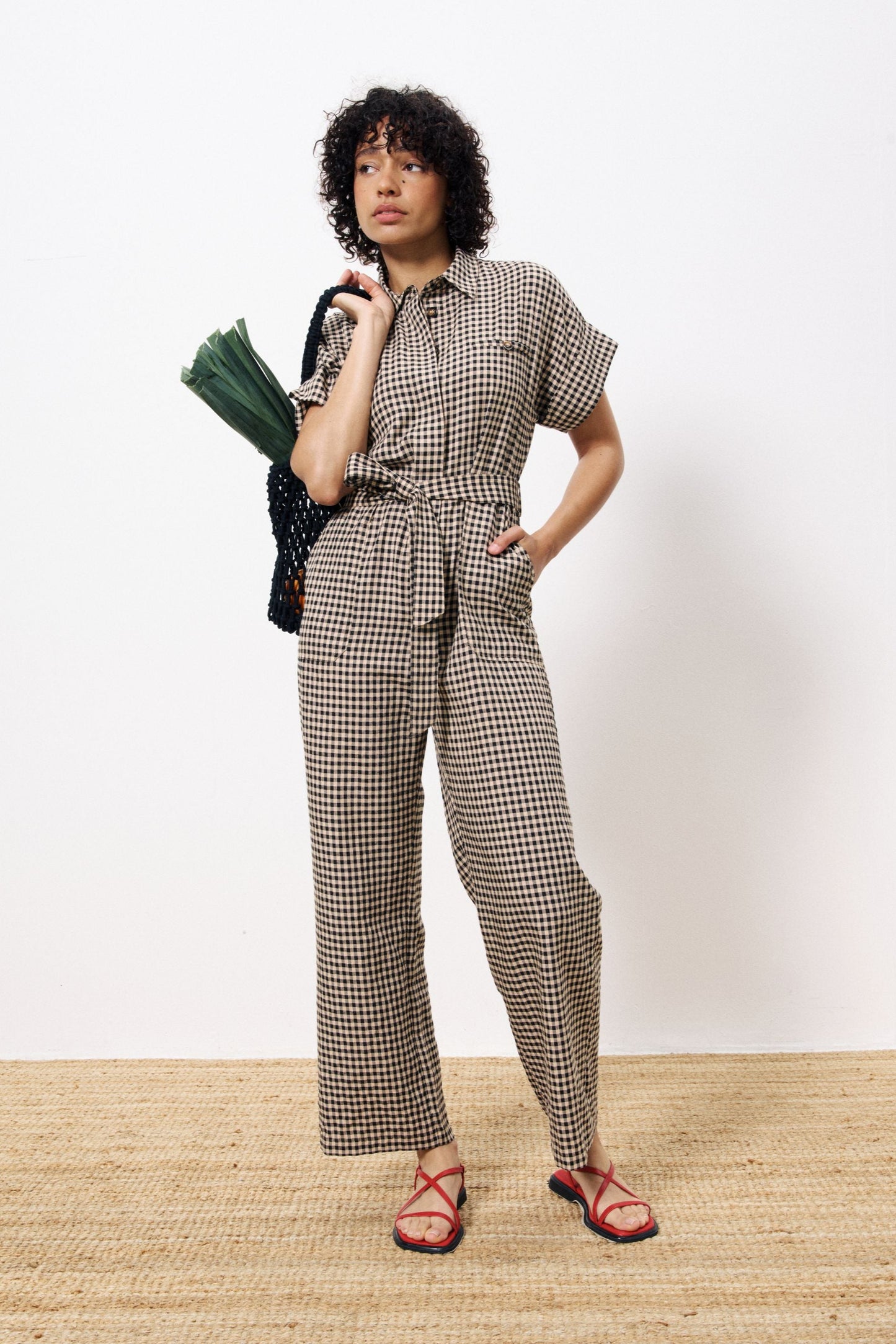 Elfie Gingham Print Jumpsuit