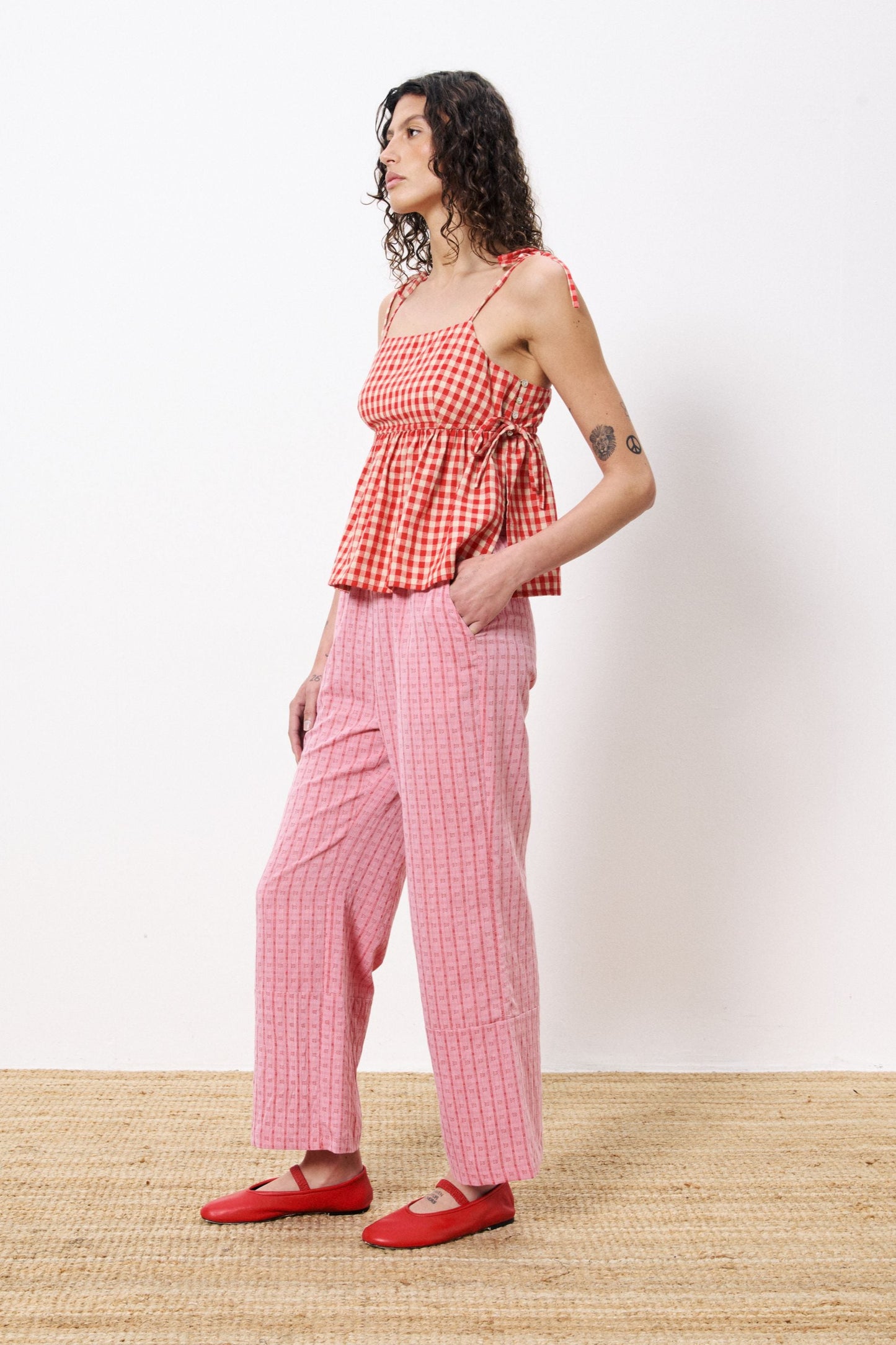 Corentine Red Gingham Top