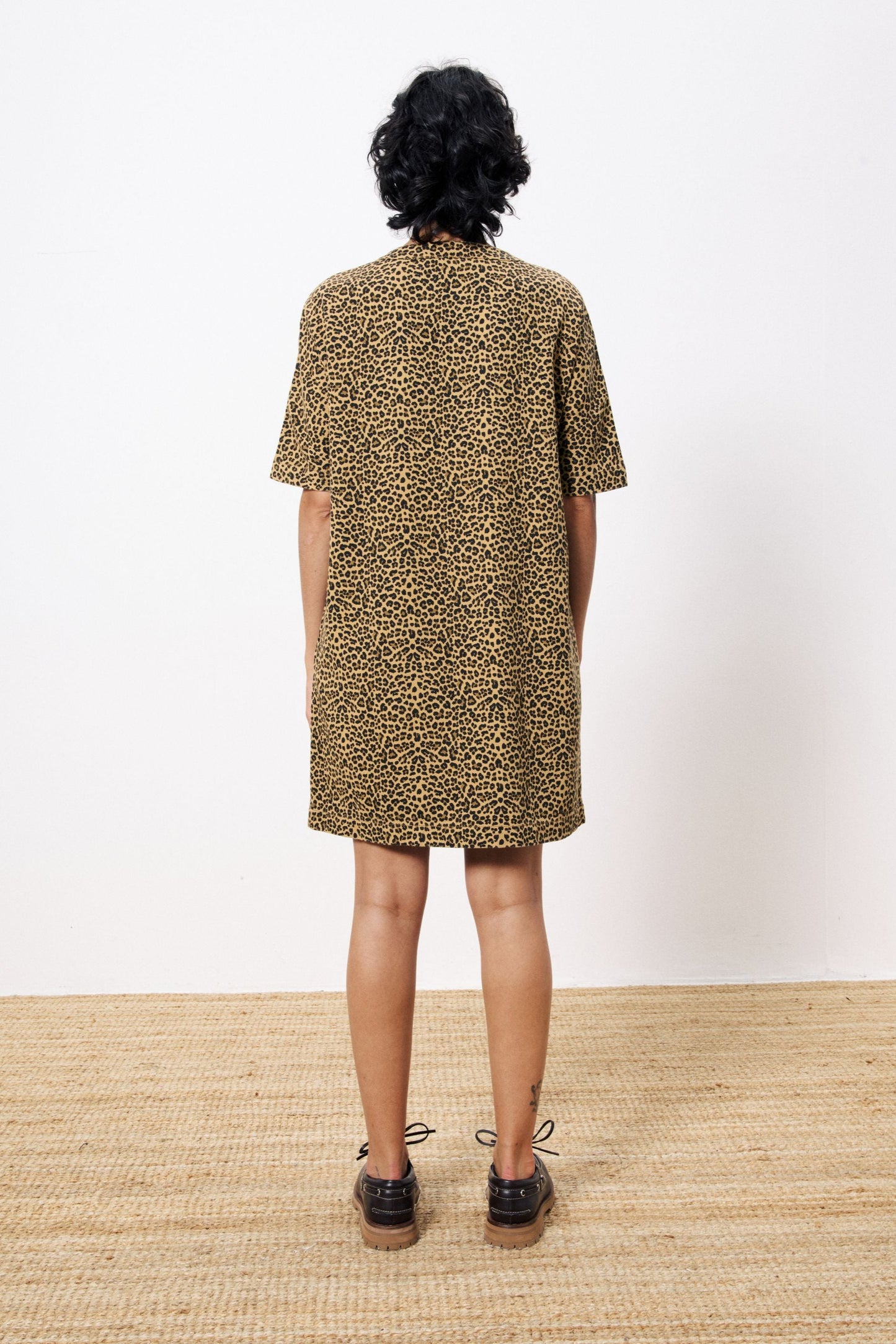 Aelita Leopard Denim Dress