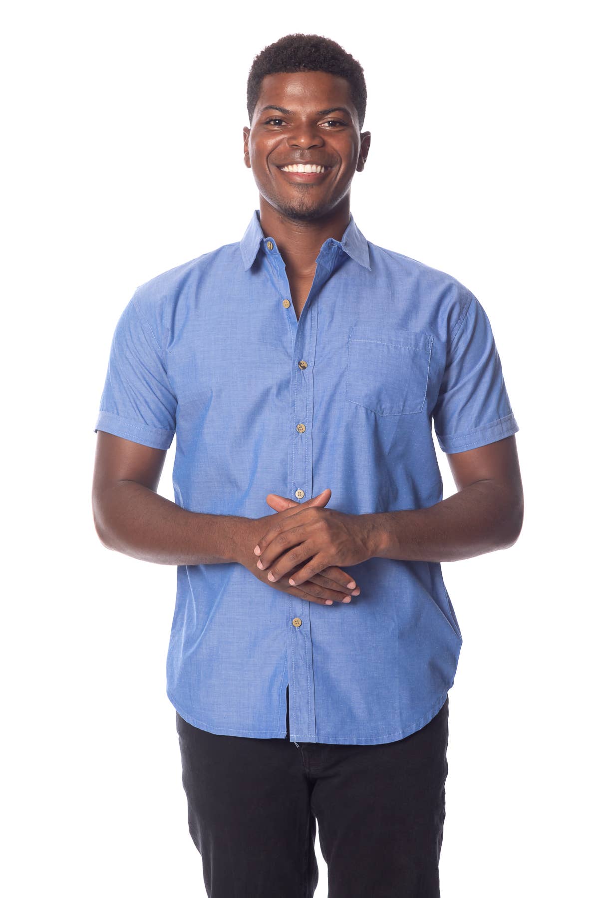 Chambray Short Sleeve Cotton Shirt