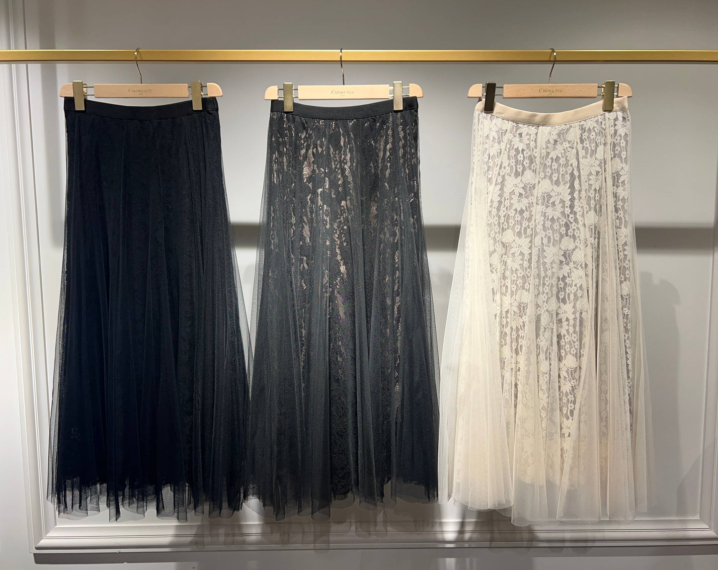 March Tulle Skirt With Lace Underlay
