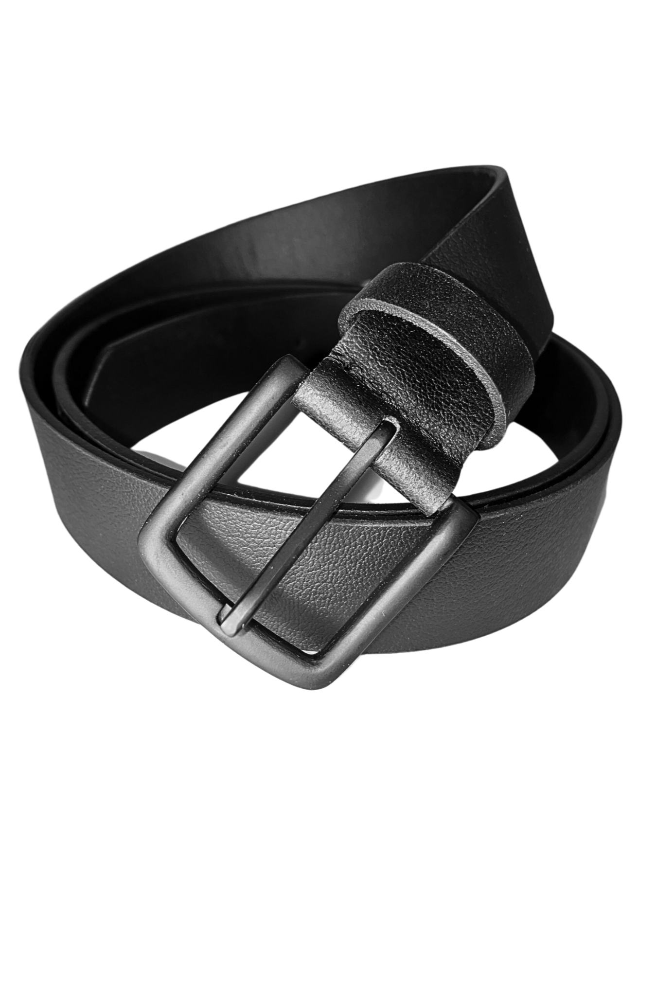 Simpson Black Leather Belt with Black Buckle