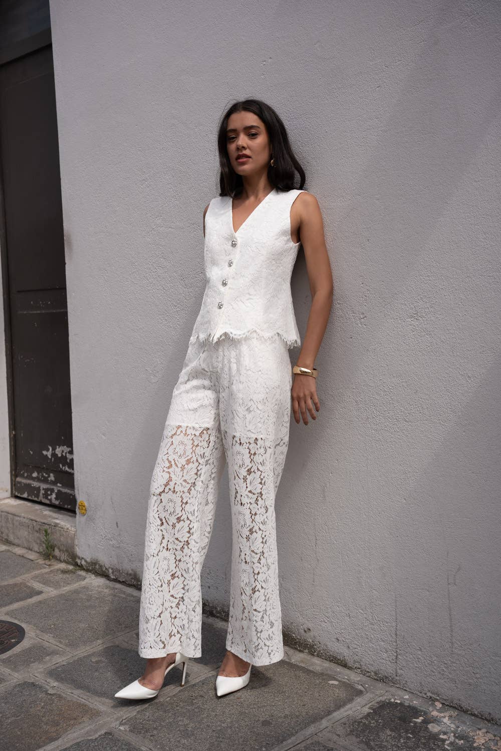 Lace top vest