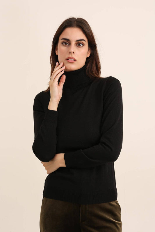 Tencel Sparkle Knit Turtleneck Sweater