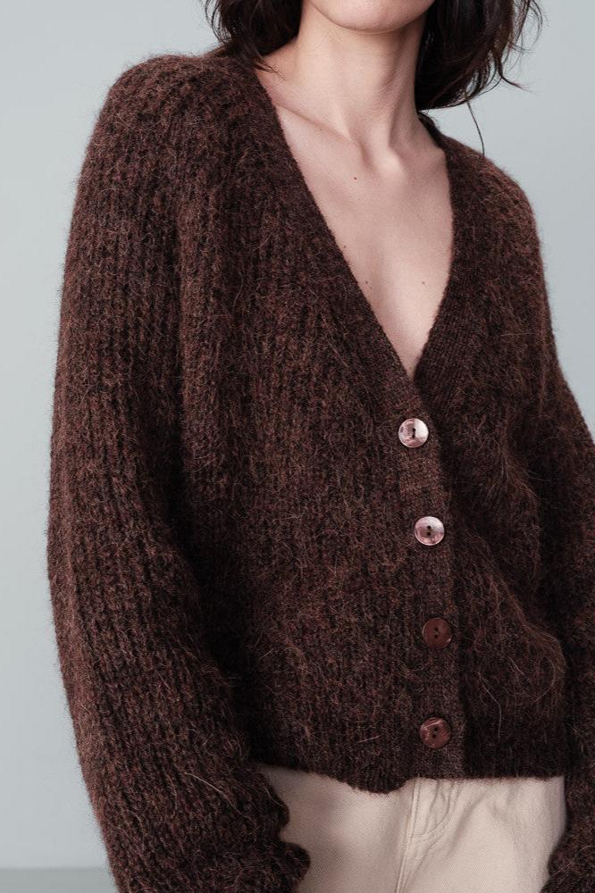 Naster Cardigan en Chocolat