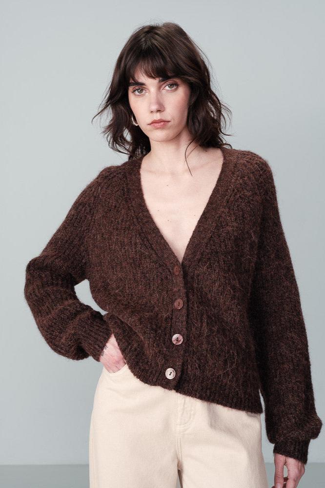 Naster Cardigan en Chocolat