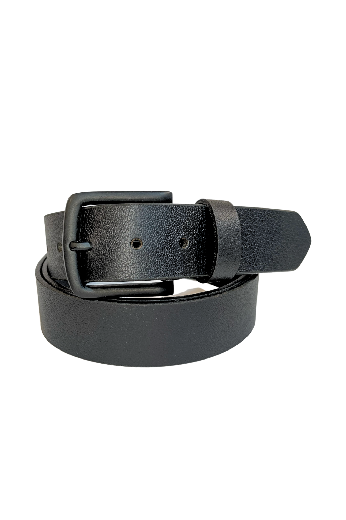 Simpson Black Leather Belt with Black Buckle