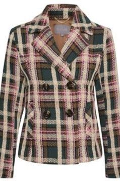 Plaid Brush Double Breasted Jacket - Ms.Meri Mak