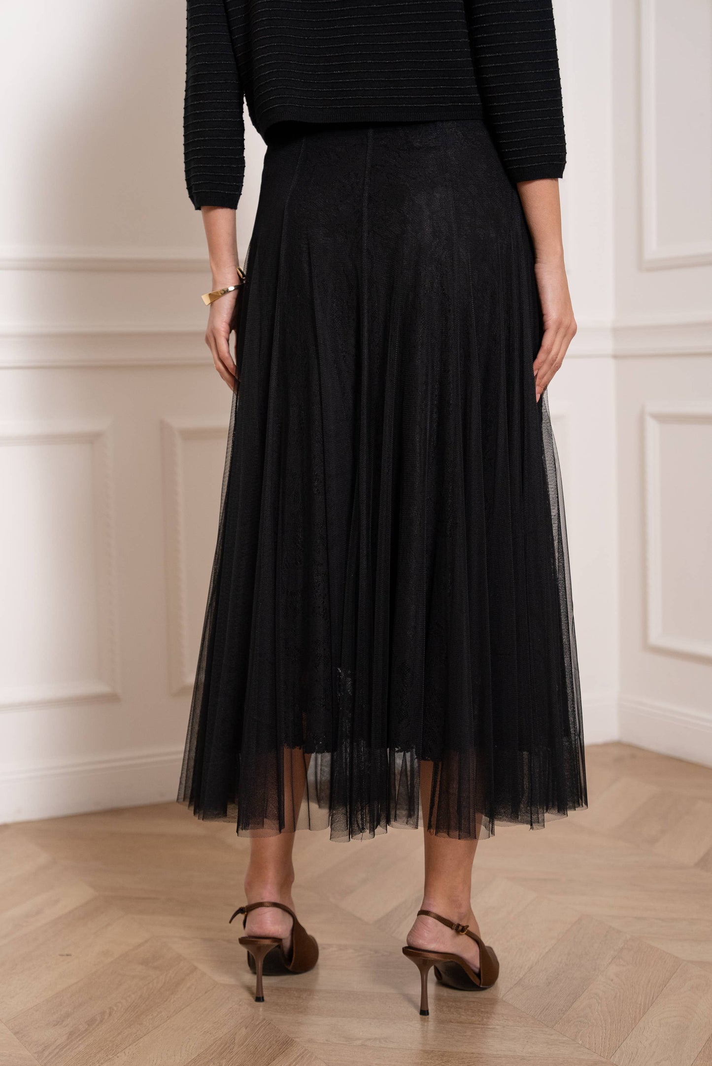 March Tulle Skirt With Lace Underlay