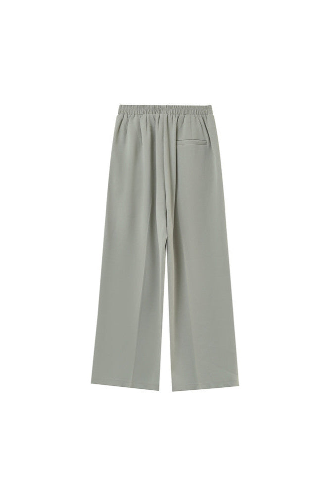 Light gray wide-leg pants on a white background