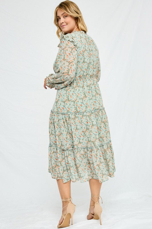 Smock Dress Women's - Addison Smocked ruffle Dress | Ms. Meri Mak