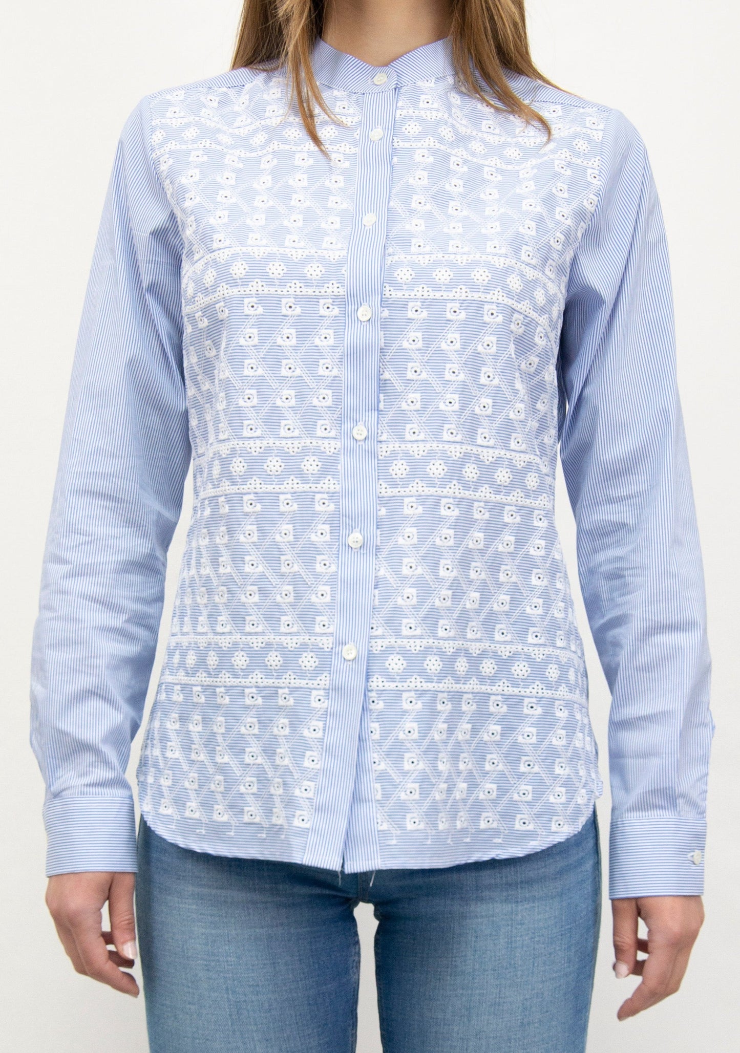Cooper Embroidered Pinstripe Shirt - Ms.Meri Mak