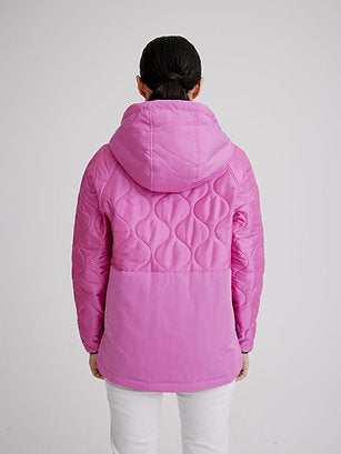 Samone Quilted mixed media jacket with side zips - Ms.Meri Mak
