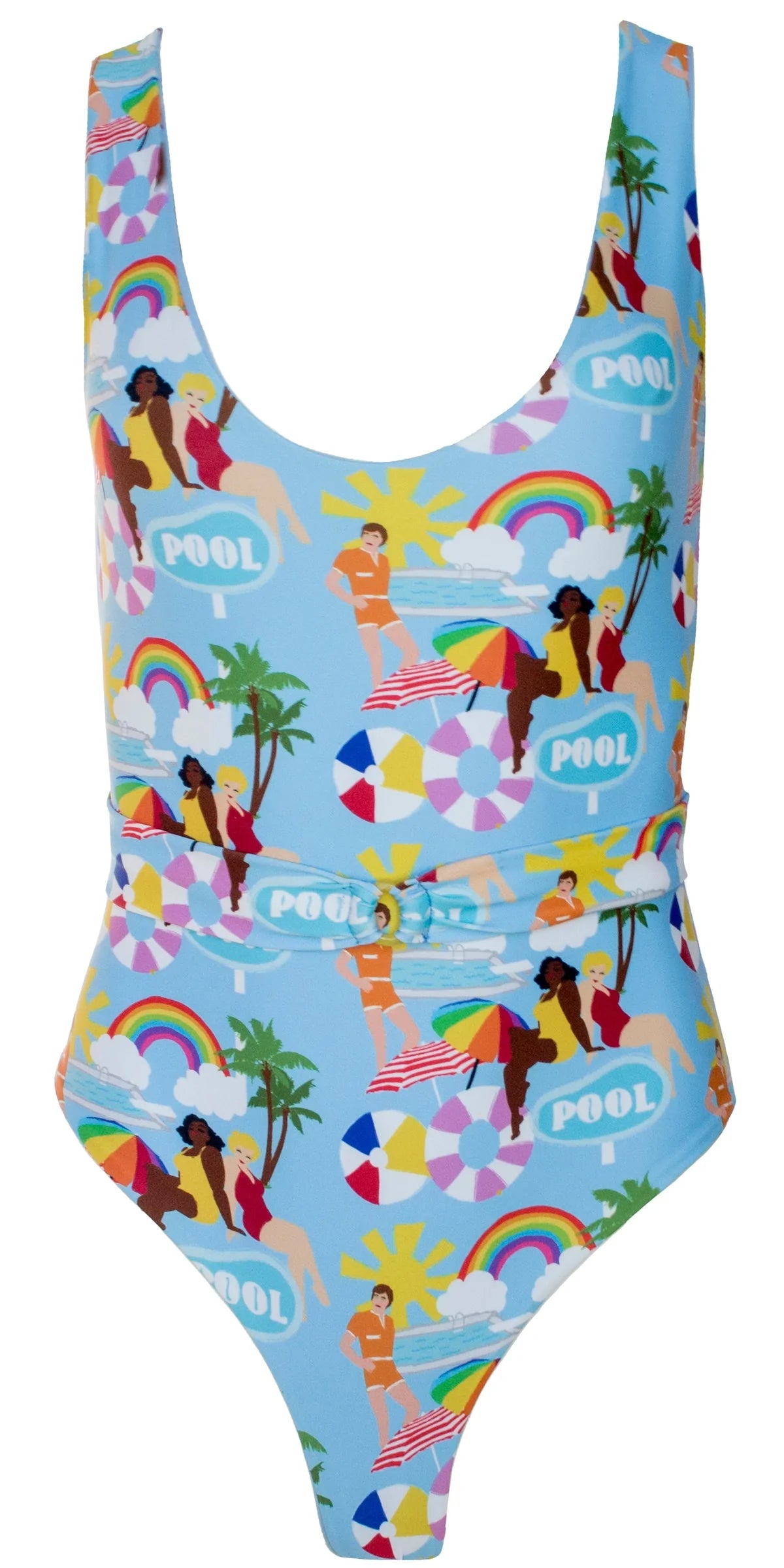 Poolside printed one piece swimsuit - Ms.Meri Mak