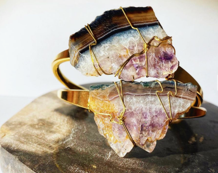 Bellamy Crystal Cuff Bracelet by Etymology Jewelry - Ms.Meri Mak