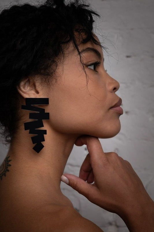 Emmeline Zig-Zag Statement Earrings - Ms.Meri Mak
