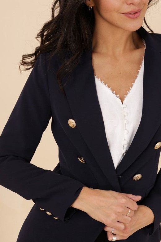 Lacole Fitted Double-breasted blazer - Ms.Meri Mak