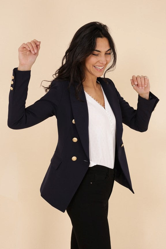 Lacole Fitted Double-breasted blazer - Ms.Meri Mak