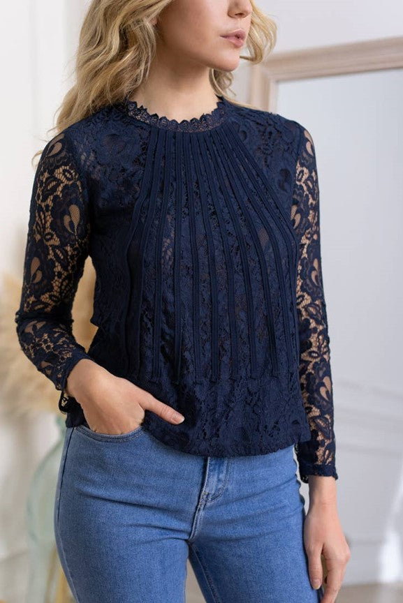 Cosmo lace blouse with band - Ms.Meri Mak