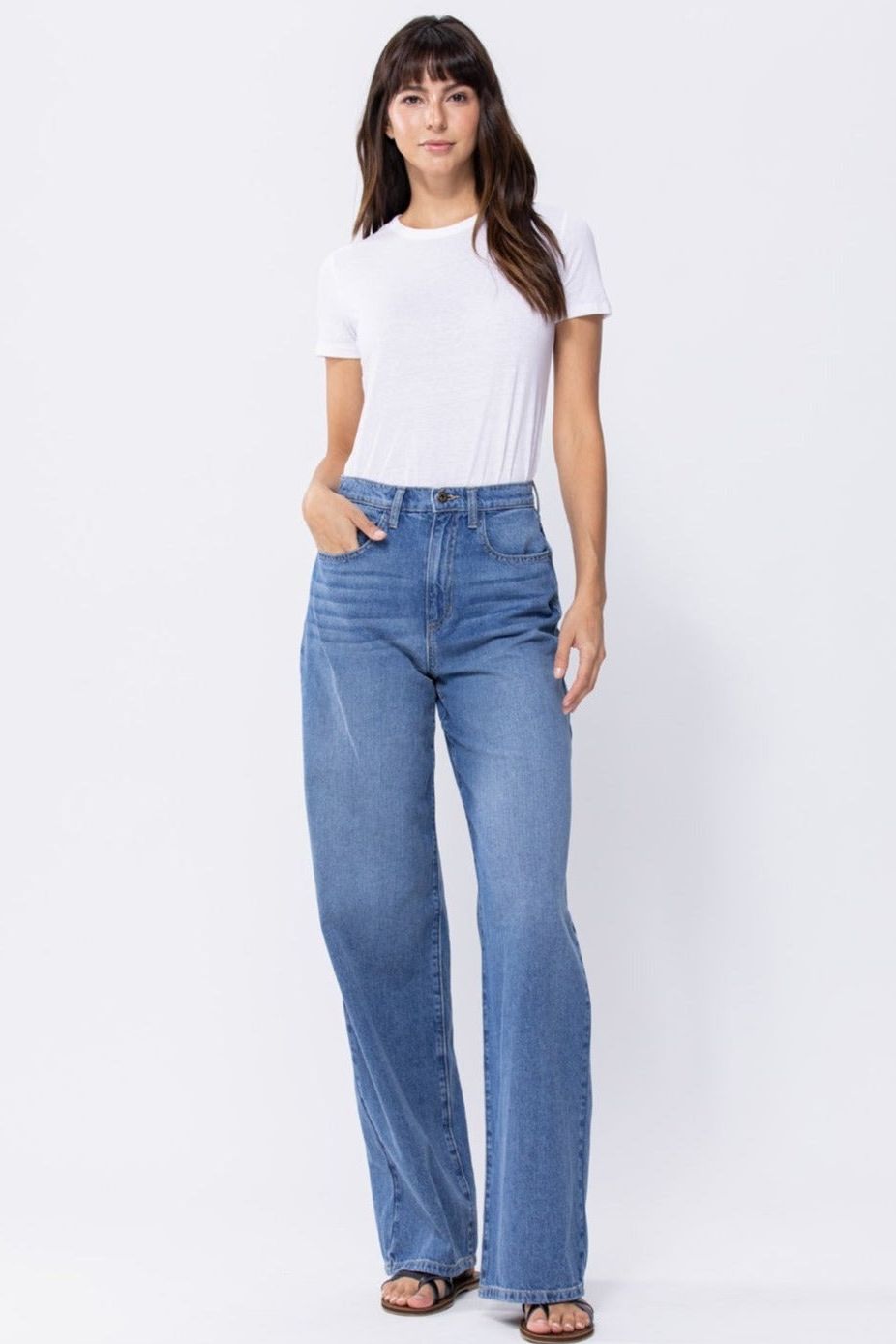 Pena super high rise classic 90's wide leg jeans - Ms.Meri Mak