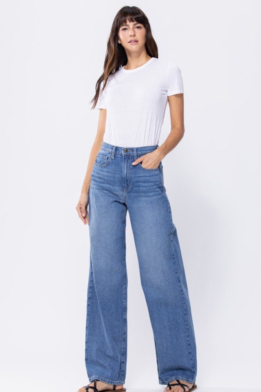 Pena super high rise classic 90's wide leg jeans - Ms.Meri Mak