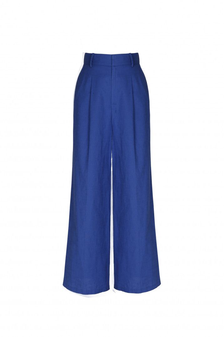 Paverdy Wide Leg Cobalt Blue Pants - Ms.Meri Mak