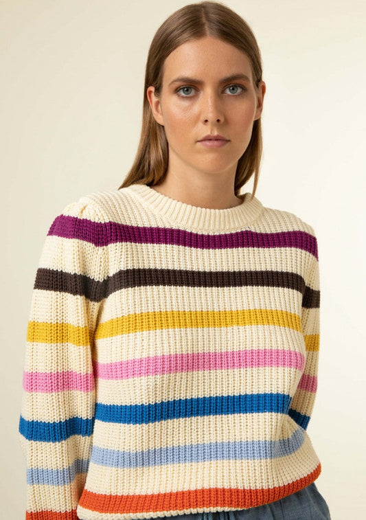 Celeste Multi Coloured Striped Sweater - Ms.Meri Mak