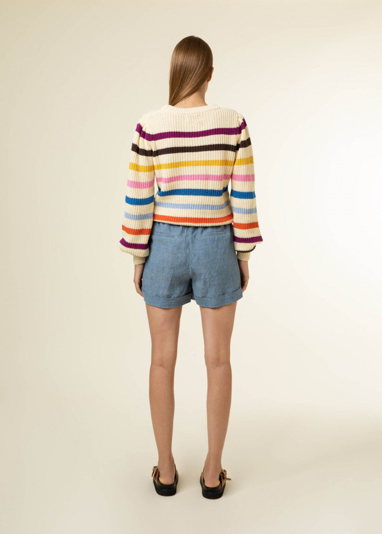Celeste Multi Coloured Striped Sweater - Ms.Meri Mak